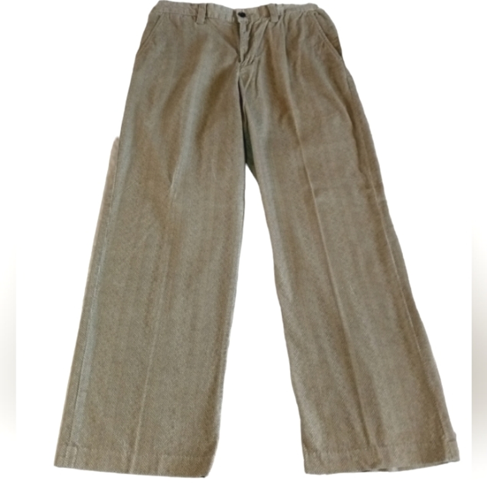 Eddie Bauer Relaxed Fit Brown Casual/Chino Zip Pants 33X32